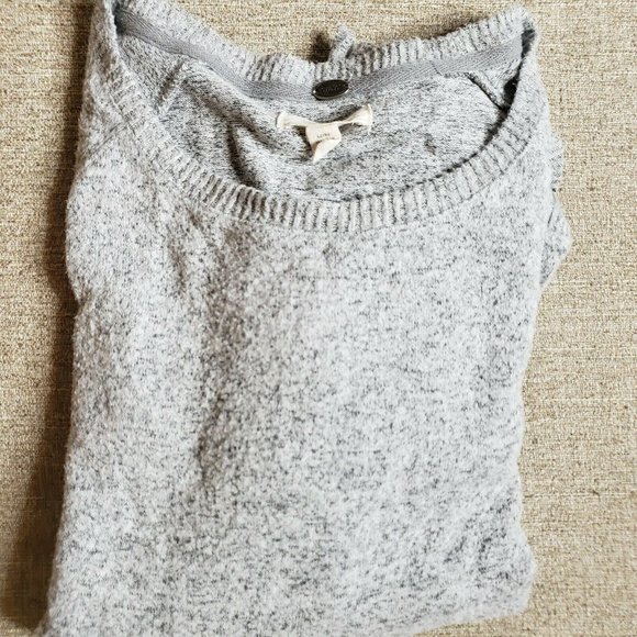 Cupio Women Gray Pullover Sweater M light Weight Ruffle - Picture 5 of 9